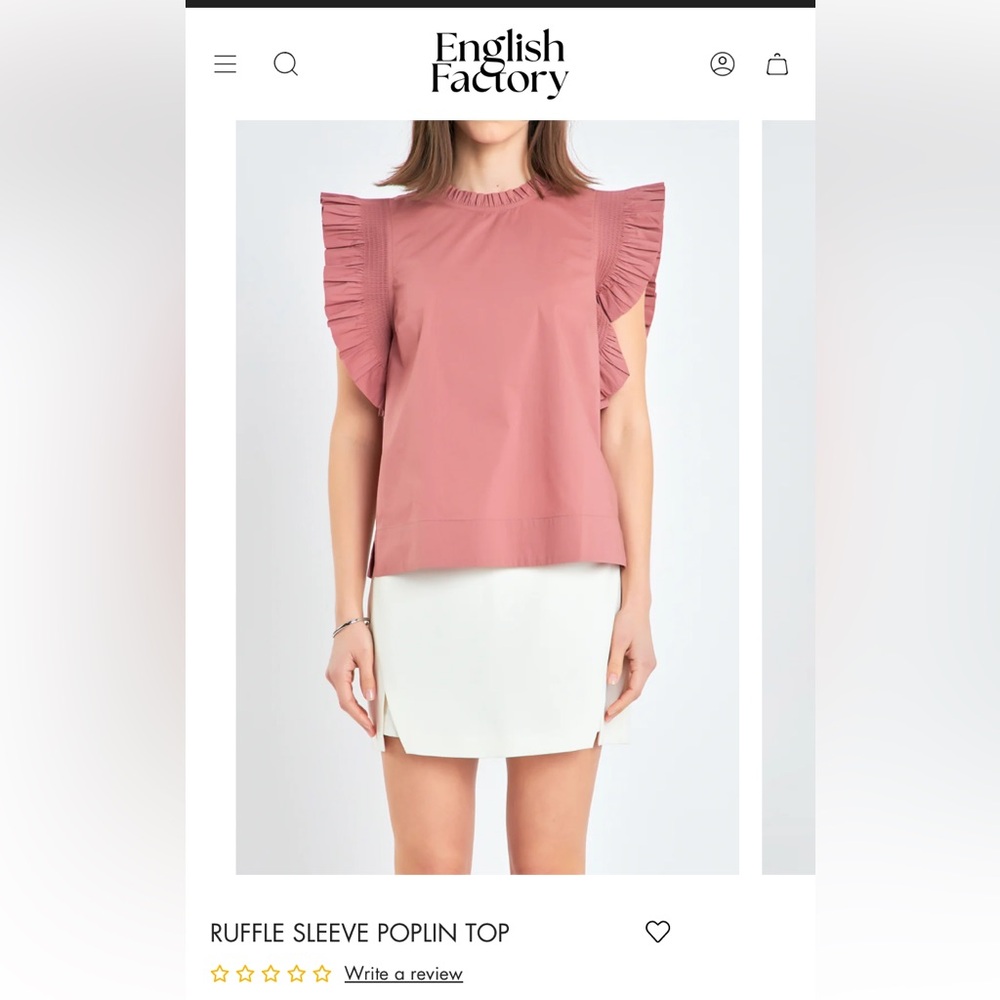 English Factory ruffle poplin top. Worn once